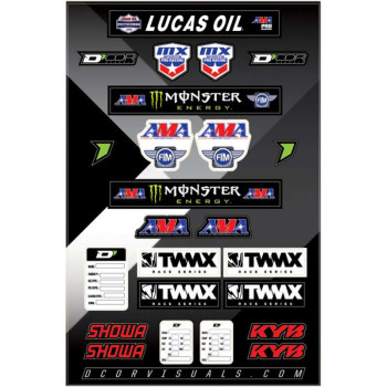 Sheet of D'COR SERIES LOGO stickers
