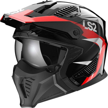 Casque LS2 OF606 DRIFTER TRIALITY Noir/Rouge 22.06 Casque LS2 OF606 DRIFTER TRIALITY Noir/Rouge 22.06