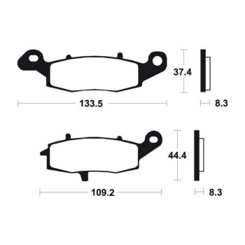 Plaquettes de frein moto métal fritté Tecnium MR204