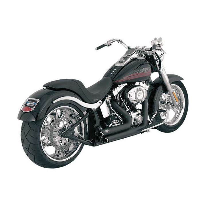 Vance &amp- Hines exhaust SHORTSHOTS BLACK (47221) Harley SOFTAIL 86-11