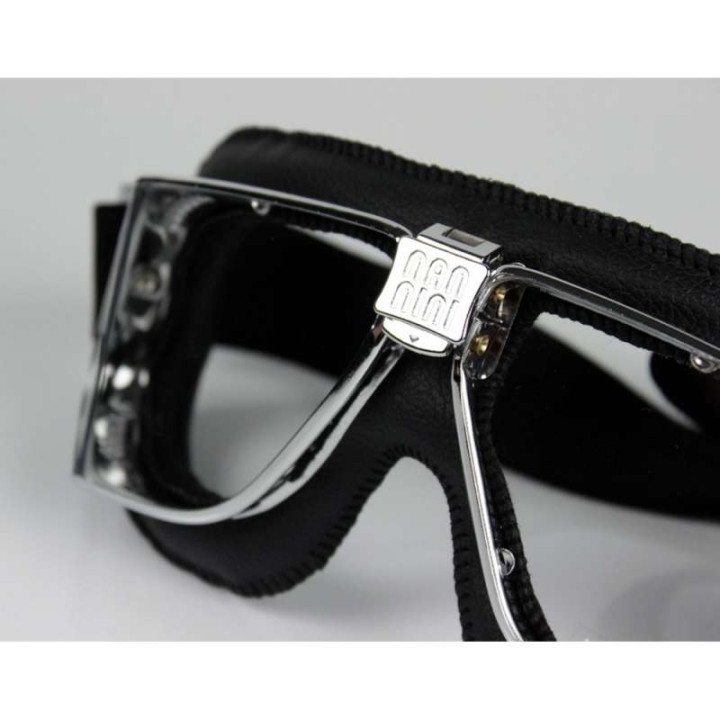 Vintage Nannini CUSTOM sunglasses Black/Chrome, clear lenses