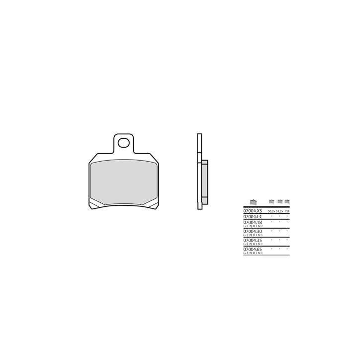 Plaquettes de frein organique BREMBO 07004