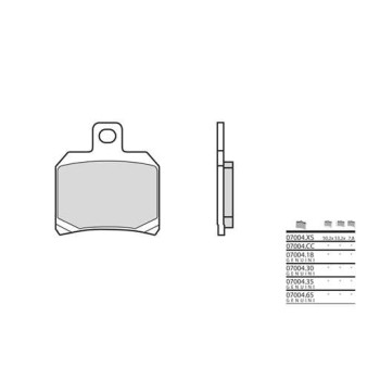 Plaquettes de frein organique BREMBO 07004