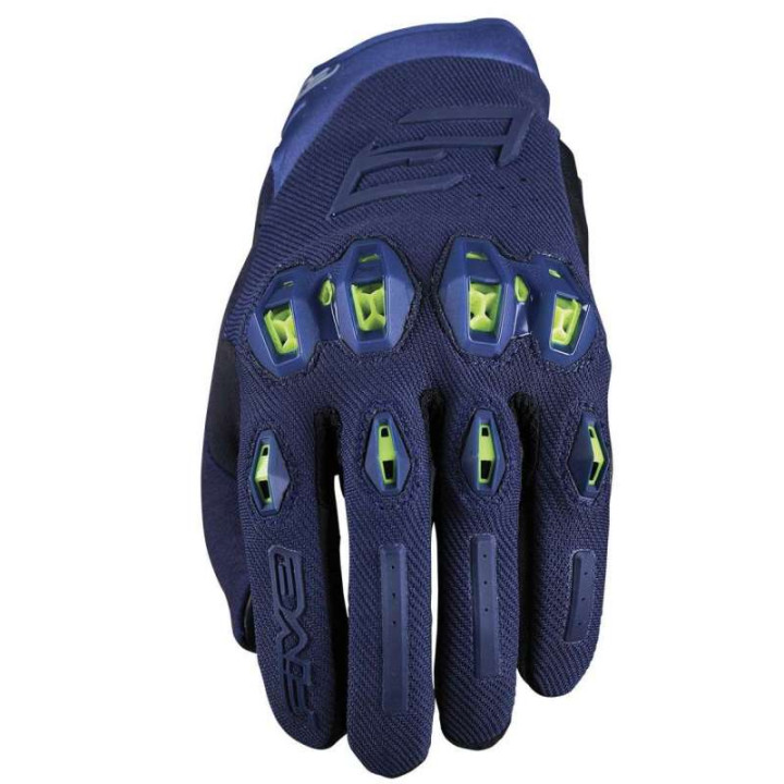 Five STUNT EVO 2 Summer Motorcycle Gloves Blue/Yellow