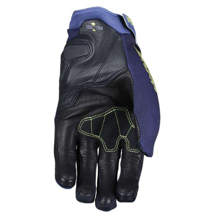 Five STUNT EVO 2 Summer Motorcycle Gloves Blue/Yellow