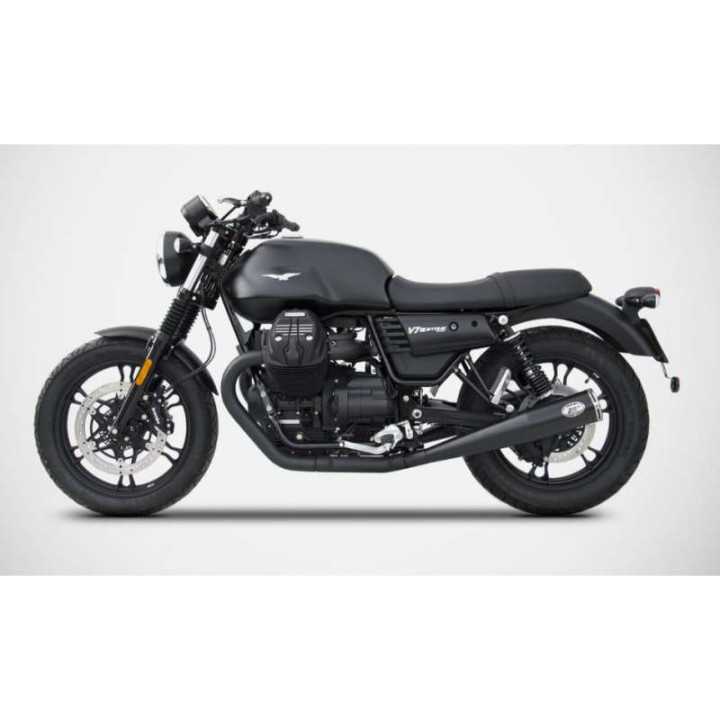 Silencieux homologués (X2) Zard INOX Noir Moto Guzzi V7 III