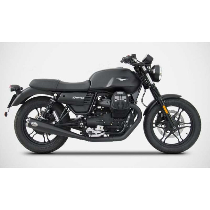 Silencieux homologués (X2) Zard INOX Noir Moto Guzzi V7 III