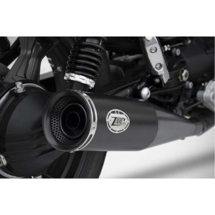 Silencieux homologués (X2) Zard INOX Noir Moto Guzzi V7 III