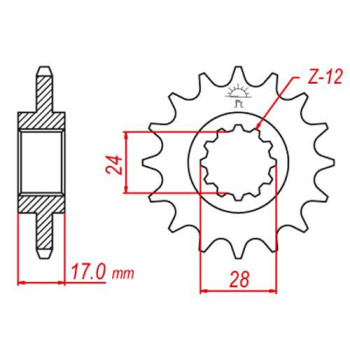 Pignon JT 15 dents pas 520 type 1295 Pignon JT 15 dents pas 520 type 1295