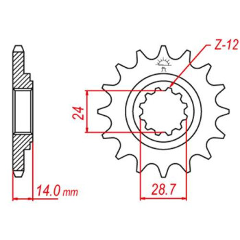 Pignon JT 17 dents pas 525 type 1529