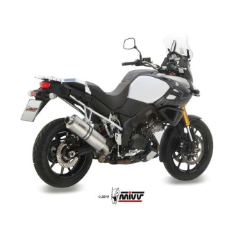 Mivv-approved muffler OVAL Classic Inox (S.042.LX2) Suzuki DL1000/DL1050 V-Strom/XT