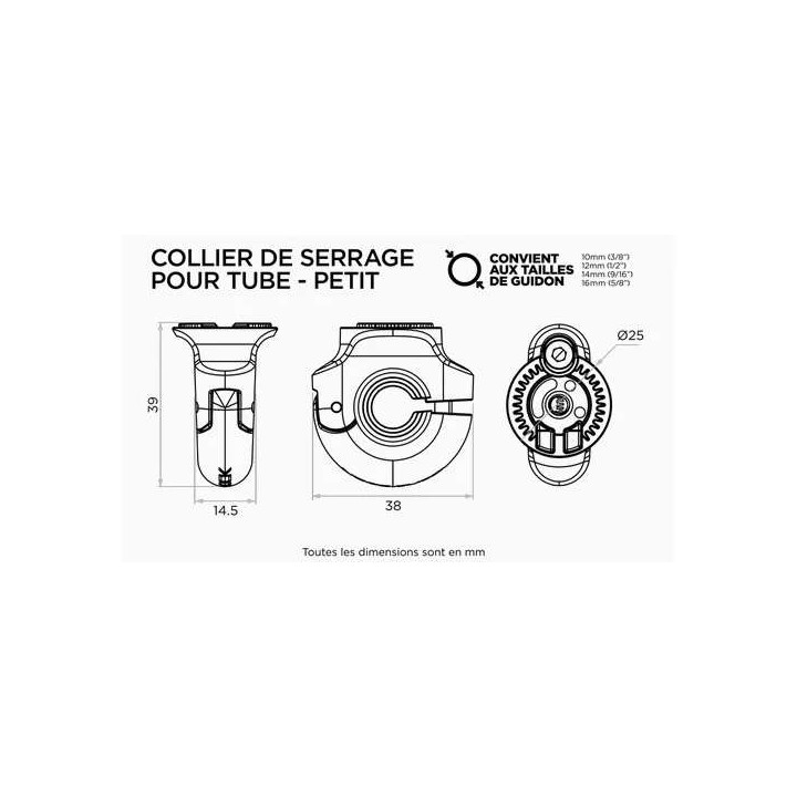 Base Quad Lock 360 Small pour section 10mm à 16mm