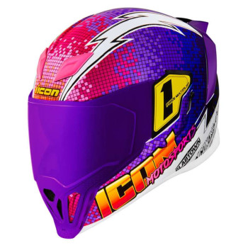 Casque moto Icon AIRFLITE QUARTERFLASH PURPLE Casque moto Icon AIRFLITE QUARTERFLASH PURPLE