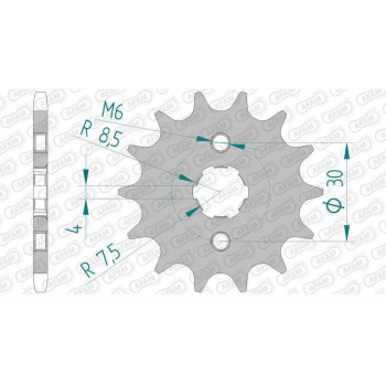 Pignon AFAM 16 dents pas 420 type 20101 Honda CB50 J