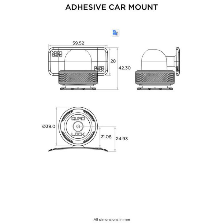 Quad Lock adhesive dashboard car mount