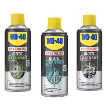 Kit entretien chaine WD40 TRIPACK + brosse à chaine