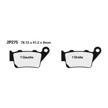 Plaquettes de frein semi-metal Nissin 2P275 NS