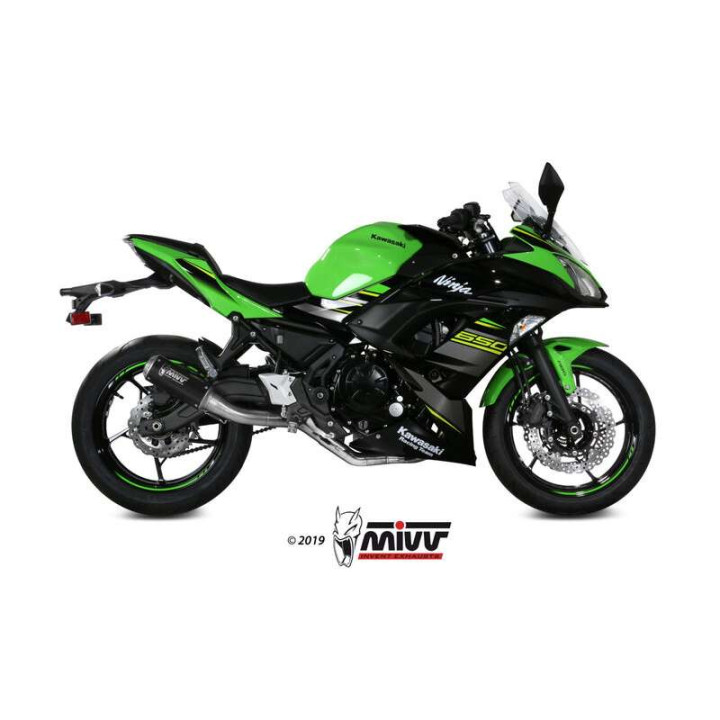 Ligne complète Mivv MK3 Inox noir (K.044.SM3B) Kawasaki Ninja 650/Z650