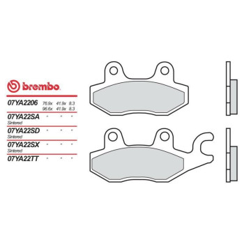 Plaquettes de frein moto sinter Brembo 07YA22SD