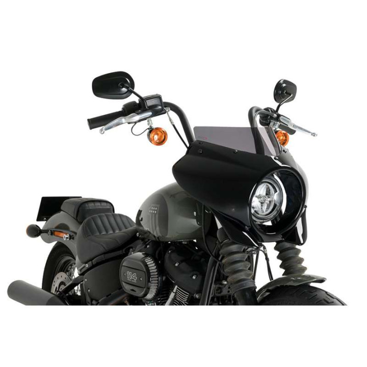 Semi-carénage Puig MIRAGE SPORT Noir Brillant (21331) HARLEY DAVIDSON SOFTAIL STREET BOB 21-