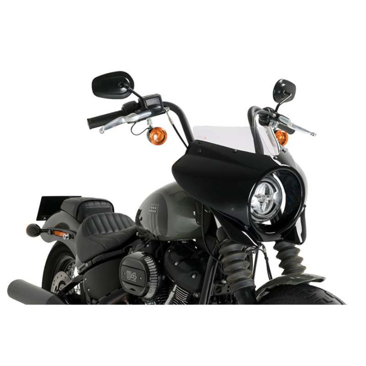 Semi-carénage Puig MIRAGE SPORT Noir Brillant (21331) HARLEY DAVIDSON SOFTAIL STREET BOB 21-