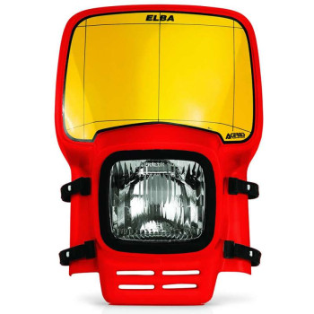 Plaque de phare retro avec feu Acerbis ELBA Rouge