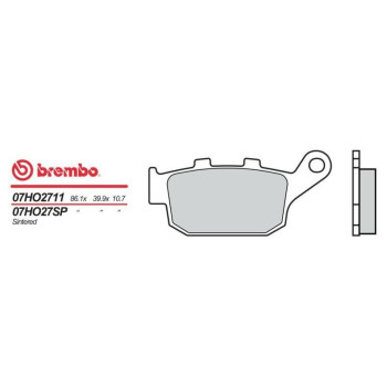 Plaquettes de frein moto organique Brembo 07HO2711