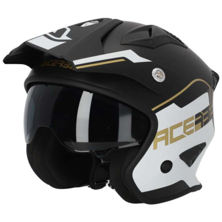 Acerbis ARIA 22.06 jet motorcycle helmet WHITE/BLACK/GOLD