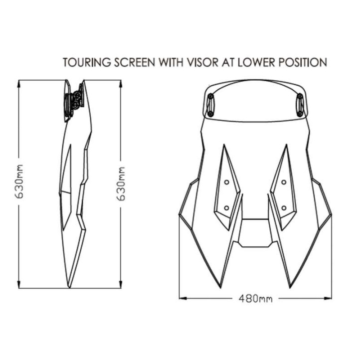 Bulle Puig TOURING avec spoiler (20412H) DL1050 V-STROM