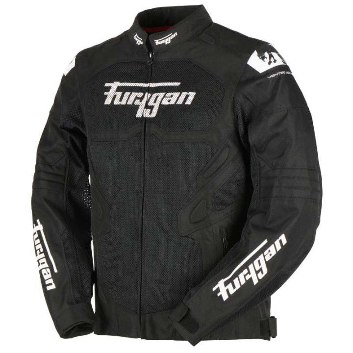 Summer motorcycle jacket Furygan ATOM VENTED EVO Black/White