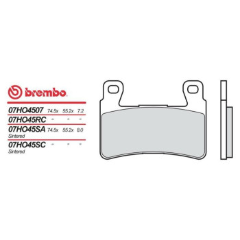 Plaquettes de frein moto sinter Brembo 07HO45SA