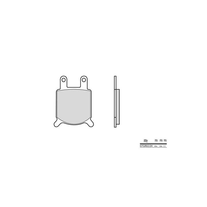 Plaquettes de frein organique BREMBO 07GR0204