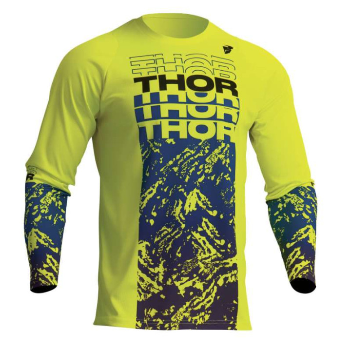 Maillot moto cross Thor SECTOR ATLAS 2023 ACID/BLUE