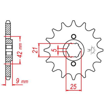 Pignon JT 19 dents pas 428 type 576 Yamaha XT350