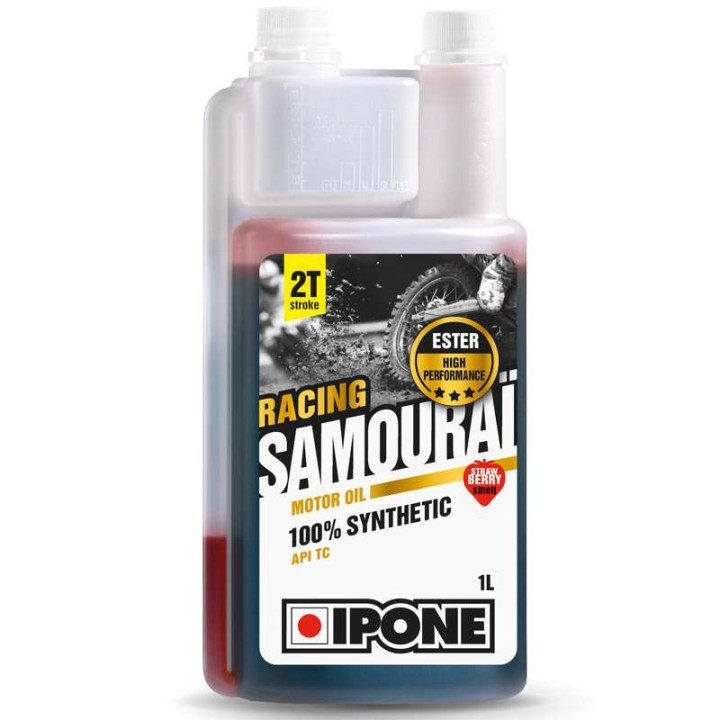IPONE - Huile moteur 2T Samouraï Racing odeur fraise - 1 litre