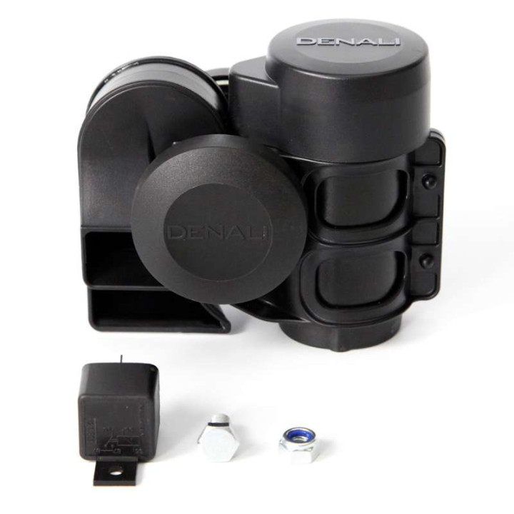 Klaxon moto DENALI SoundBomb Compact 120dB + faisceau Klaxon moto DENALI SoundBomb Compact 120dB + faisceau