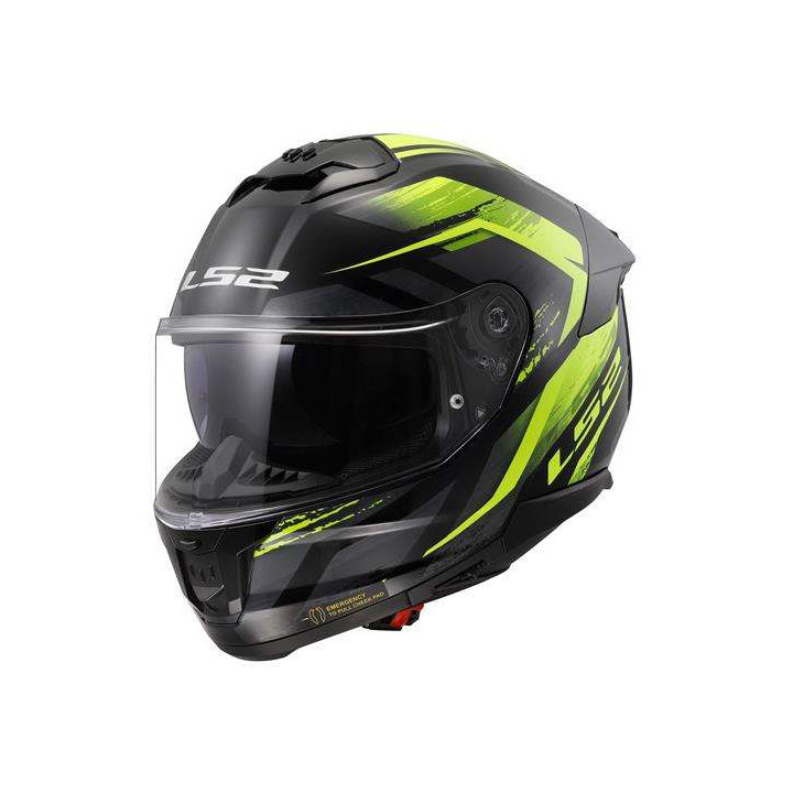Casque moto LS2 FF808 STREAM II FURY Noir/Jaune 22.06