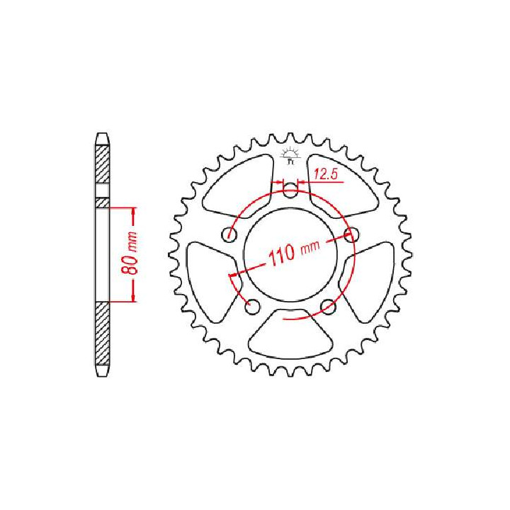 Couronne acier JT 35 dents pas 630 type 336