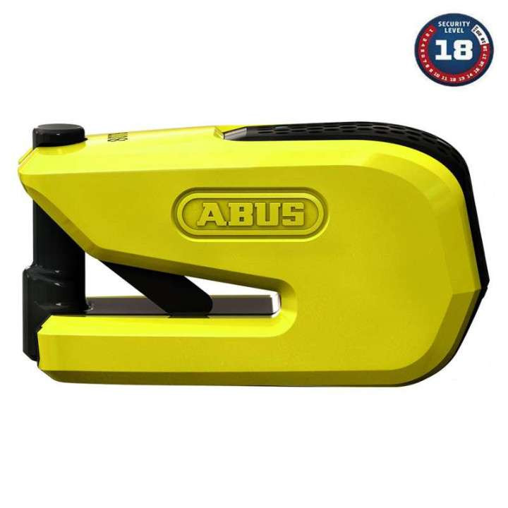 Connected/armed motorcycle disc lock SRA ABUS Granit Detecto SMARTX 8078 2.0 Yellow