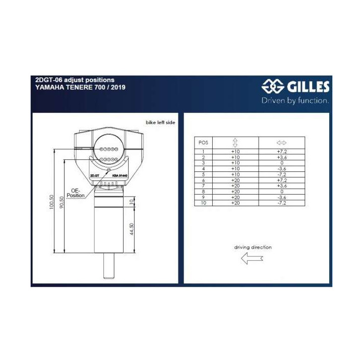 Rehausseur avec déport réglable GILLES TOOLING (2DGT-06-B)