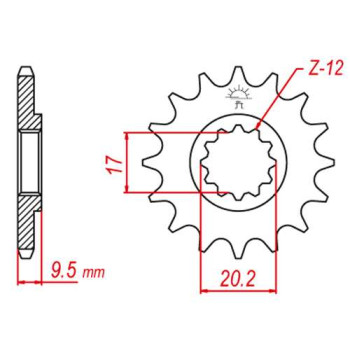 Pignon JT 14 dents pas 428 type 1907