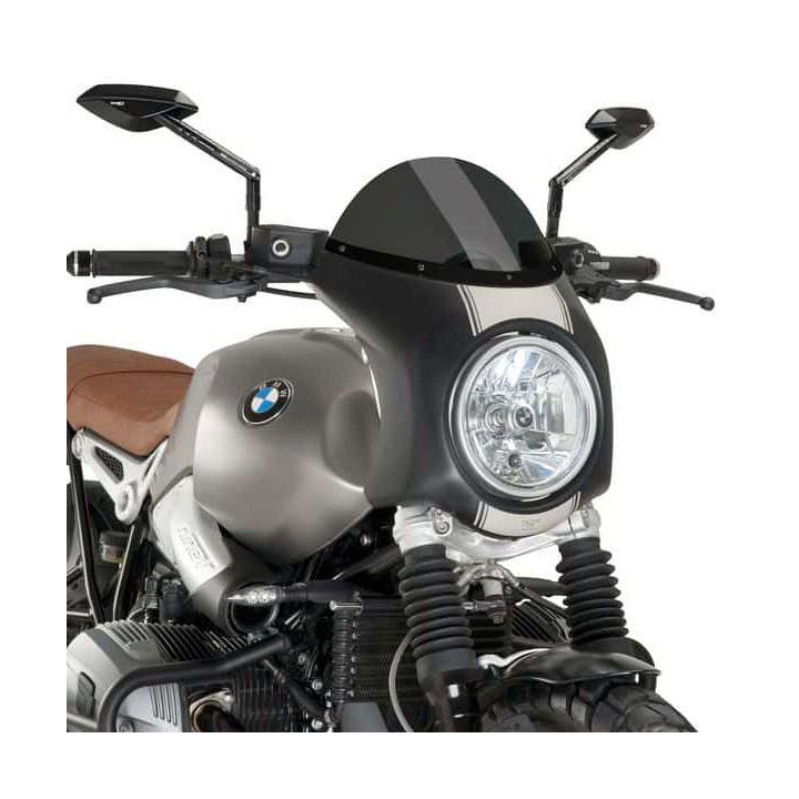 Bulle + carénage rétro Puig Noir (9253) BMW R NINE T SCRAMBLER 17-20