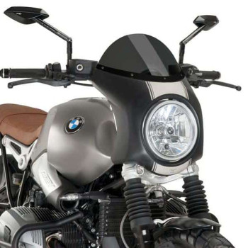Bulle + carénage rétro Puig Noir (9253) BMW R NINE T SCRAMBLER 17-20