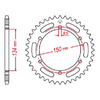 Couronne acier JT 50 dents pas 428 type 463