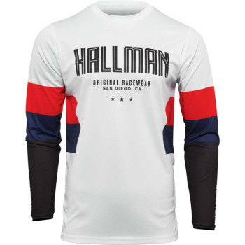 Maillot moto cross Thor HALLMAN DIFFER DRAFT 2022 WHITE/RED/NAVY Maillot moto cross Thor HALLMAN DIFFER DRAFT 2022 WHITE/RED/NAVY