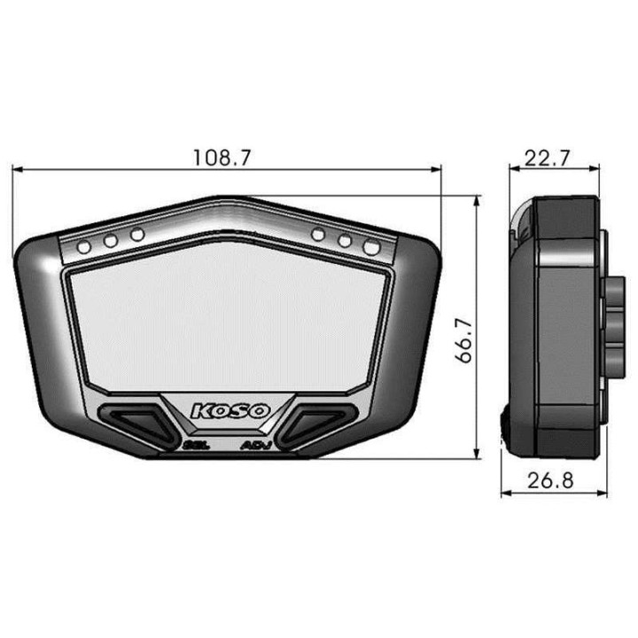 KOSO DB-02 LCD speedometer (BA022W00)