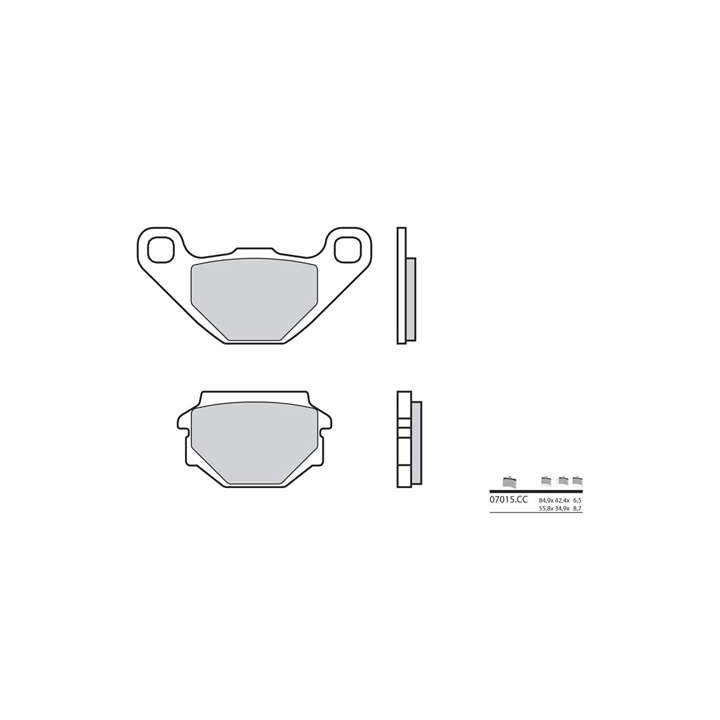 Rear ceramic carbon brake pads BREMBO 07015CC