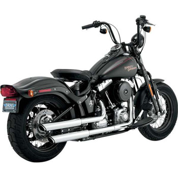 Silencers Vance & Hines TWIN SLASH CHROME (16841) Harley SOFTAIL 07-17