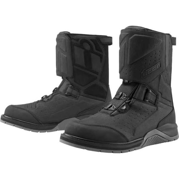 Bottes moto Icon ALCAN WP Noir