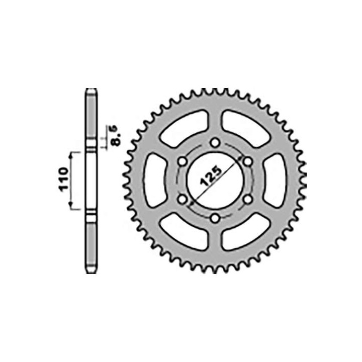 Couronne acier PBR 41 dents pas 520 type 1514 Cagiva 125 FRECCIA C12/R/T